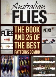 AUSTRALIAN FLIES Book by Rob Flower ,A Box Of 25 Flies Chosen From The Book by Mike Tenner