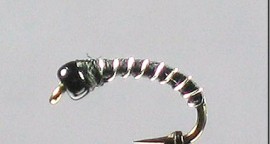 Zebra Midge Black Glass Bead 3 colours 